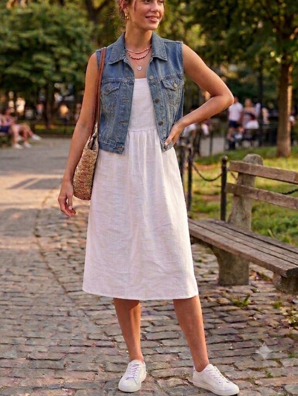 Levi's Women's Blue Denim Vest - Classic Sleeveless Jacket